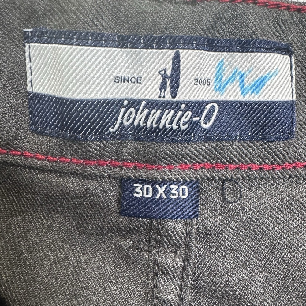 Johnnie-O Mens 30x30 Gray Stretch Pants Straight Casual Performance Chinos - Picture 4 of 9